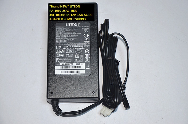 *Brand NEW* AC100-240V 12V 5.5A AC DC ADAPTER LITEON 341-100346-01 PA-1660-2SA2 -BER POWER SUPPLY